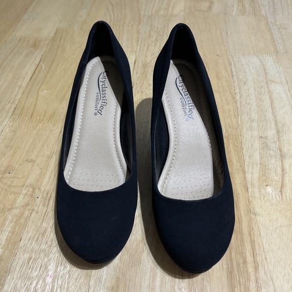 City Classified Womens 9 Thomas‎ Comfortable Office Dress Platform Wedge Heel - Picture 1 of 7